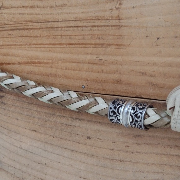 Brighton Barbados Pebbled Leather Zip Top Braided Strap Hobo Bag - Picture 6 of 16